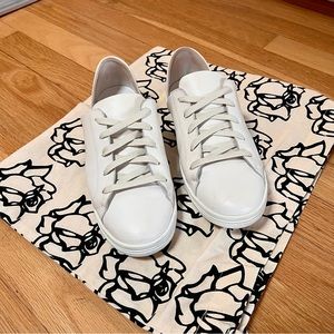 Freda Salvador Eda d’Orsay Sneaker, Size 7.5, Color: White Calf